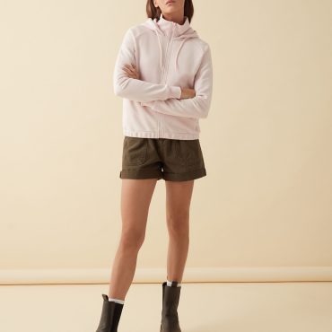 Full zip sweatshirt with cotton hood