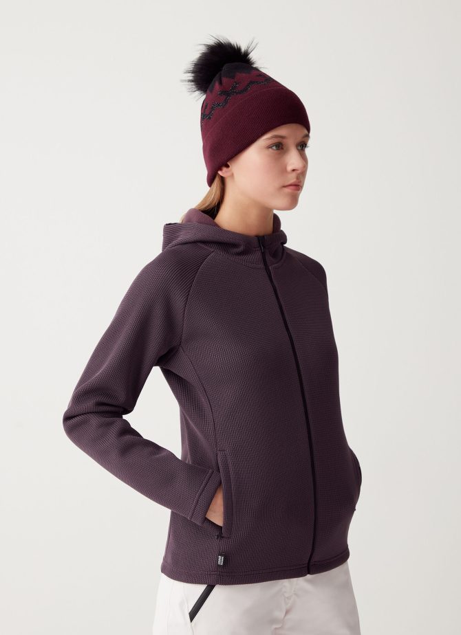 Tricot-effect ski sweatshirt with hood - Image 3
