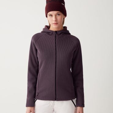 Tricot-effect ski sweatshirt with hood