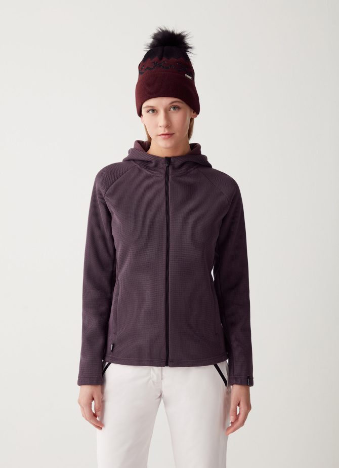 Tricot-effect ski sweatshirt with hood