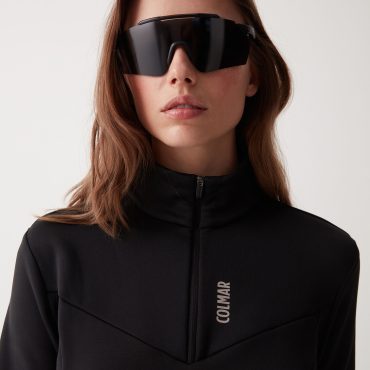 Stretch fleece half-zip ski sweatshirt