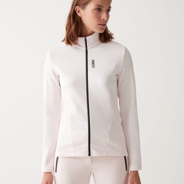 Stretch fleece full zip ski sweatshirt