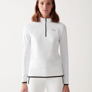 Stretch thermal ski sweater with half zip