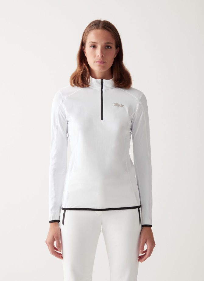 Stretch thermal ski sweater with half zip