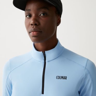 Stretch thermal ski sweater with half zip