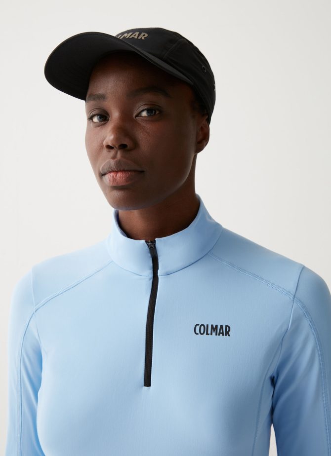 Stretch thermal ski sweater with half zip