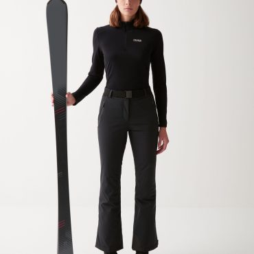 Stretch thermal ski sweater with half zip