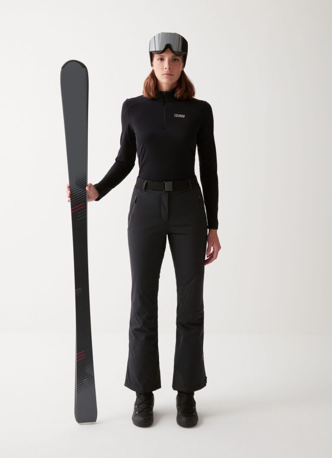 Stretch thermal ski sweater with half zip