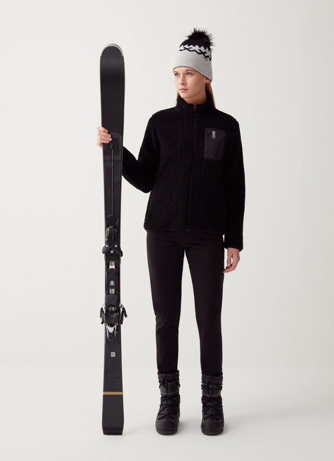Full-zip ski sweatshirt in teddy-effect fleece
