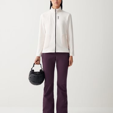 Full-zip ski sweatshirt with patch pockets