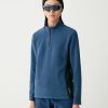 Half-zip ski sweatshirt with solid-colour sides