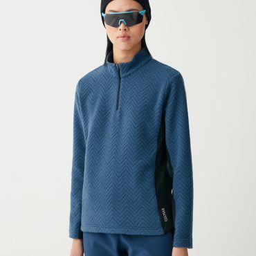 Half-zip ski sweatshirt with solid-colour sides