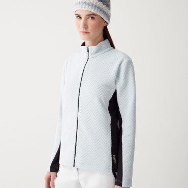 Full-zip ski sweatshirt with solid-colour sides