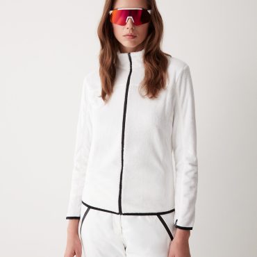 Full zip ski sweatshirt in plush-effect fleece