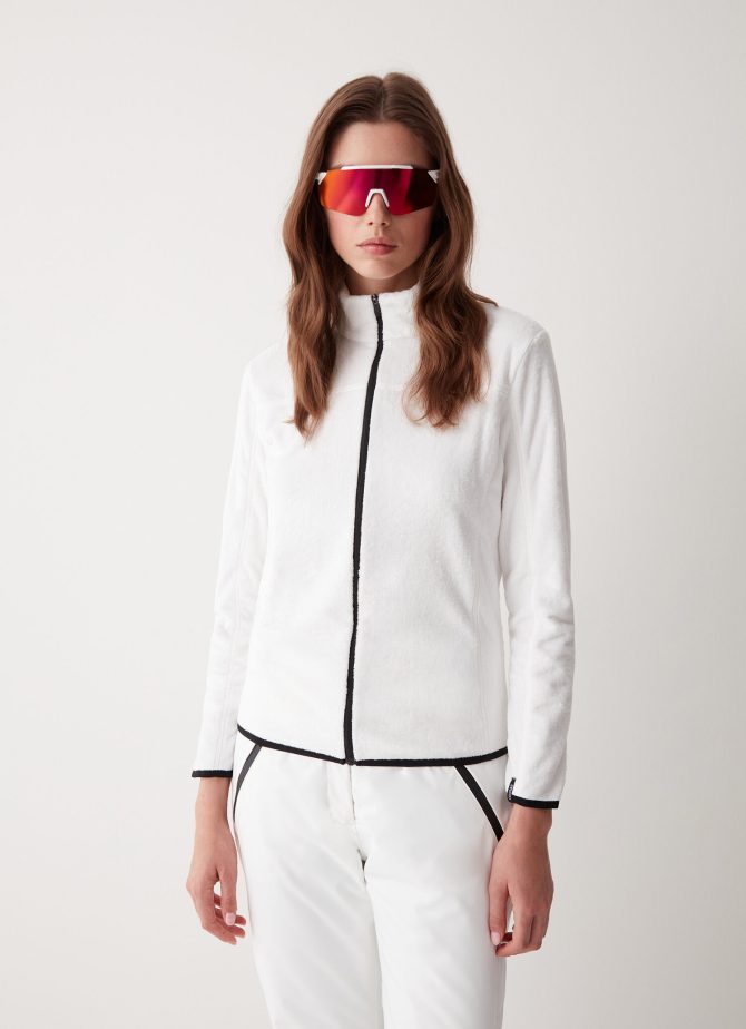 Full zip ski sweatshirt in plush-effect fleece