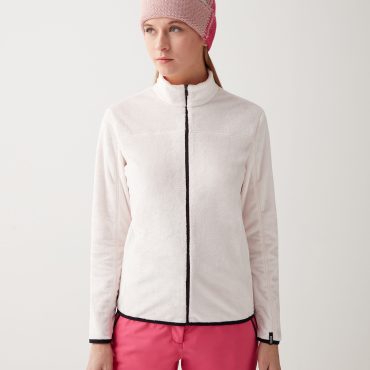Full zip ski sweatshirt in plush-effect fleece