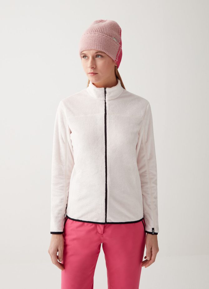 Full zip ski sweatshirt in plush-effect fleece