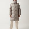Full-length oversize quilted down jacket with drawstring at the hem - Image 3