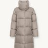 Full-length oversize quilted down jacket with drawstring at the hem - Image 4