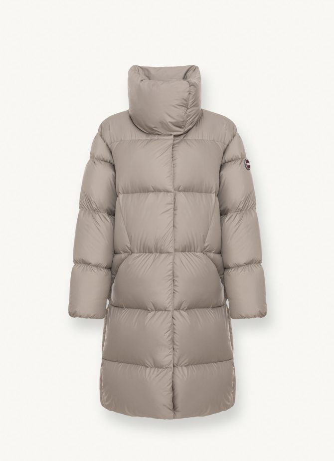 Full-length oversize quilted down jacket with drawstring at the hem - Image 4