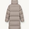 Full-length oversize quilted down jacket with drawstring at the hem - Image 5