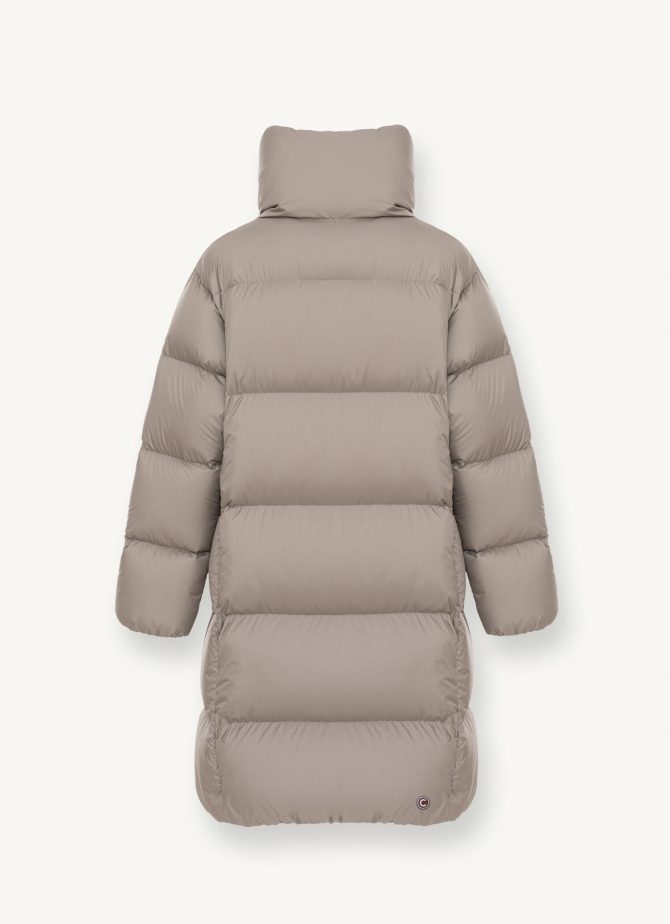 Full-length oversize quilted down jacket with drawstring at the hem - Image 5