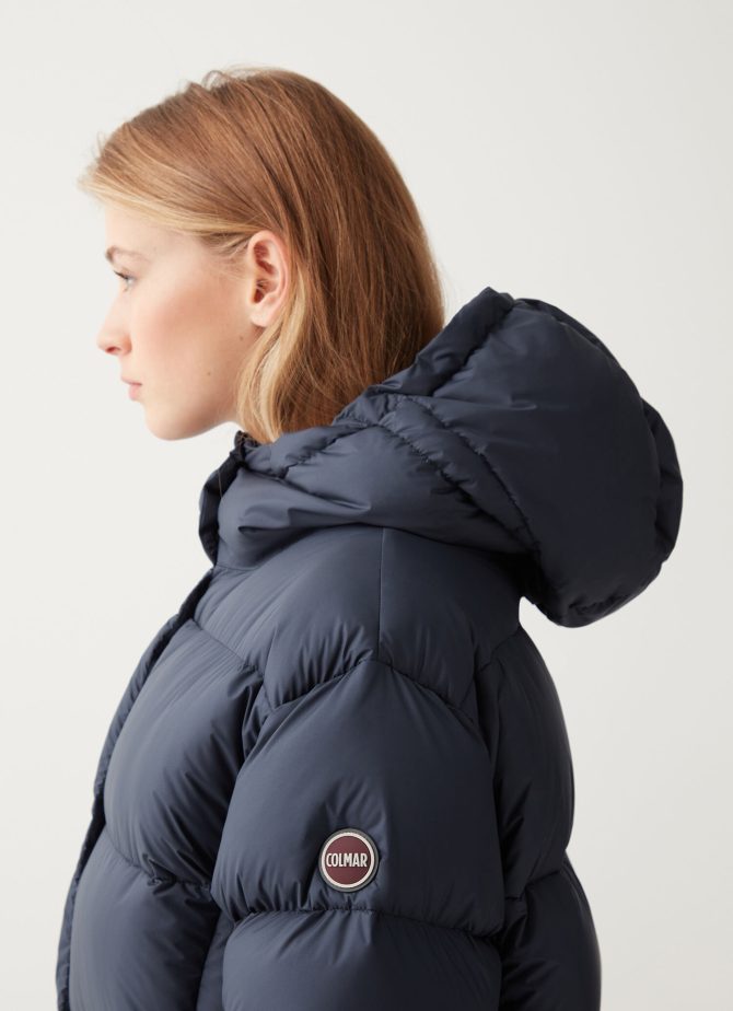 Full-length oversize quilted down jacket with internal drawstring - Image 3