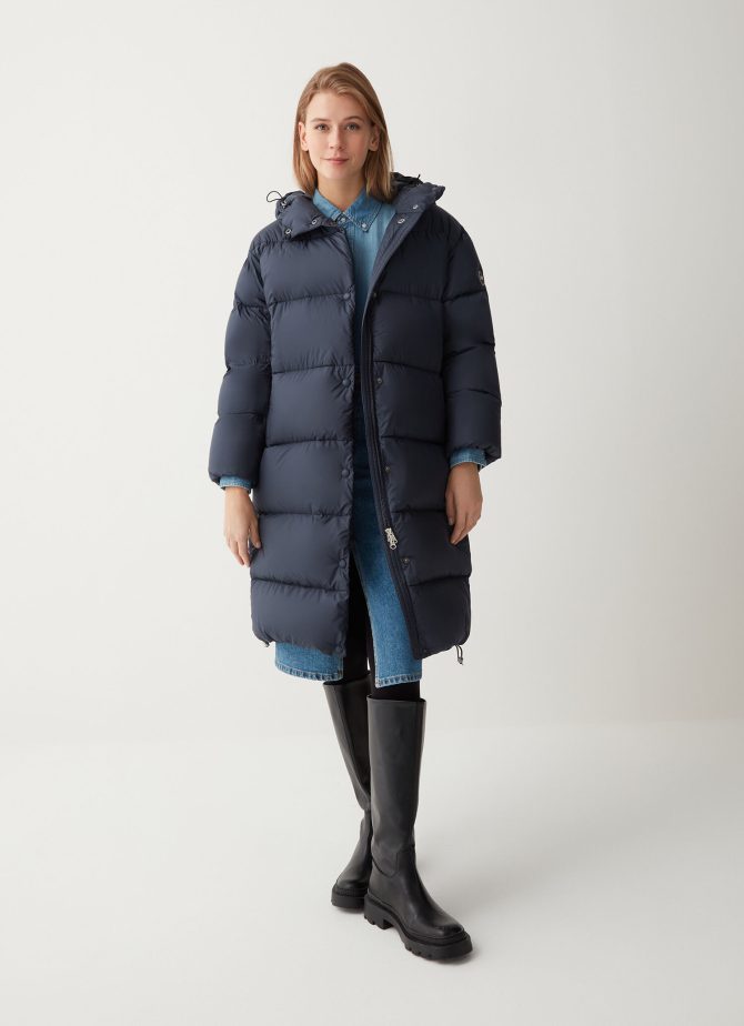 Full-length oversize quilted down jacket with internal drawstring - Image 2