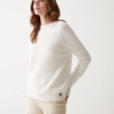 Volcano neck pullover in merino wool