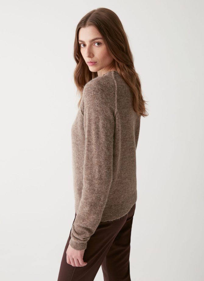 Volcano neck pullover in merino wool - Image 3