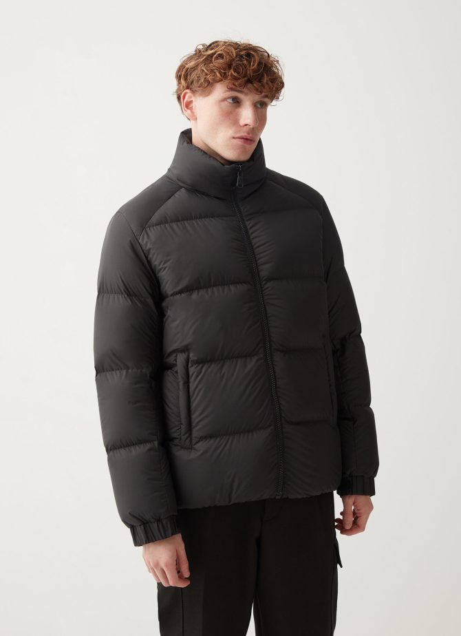 Puffy down jacket with high collar - Image 3