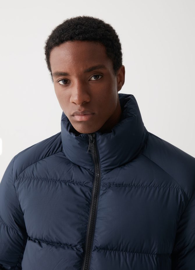 Puffy down jacket with high collar - Image 3