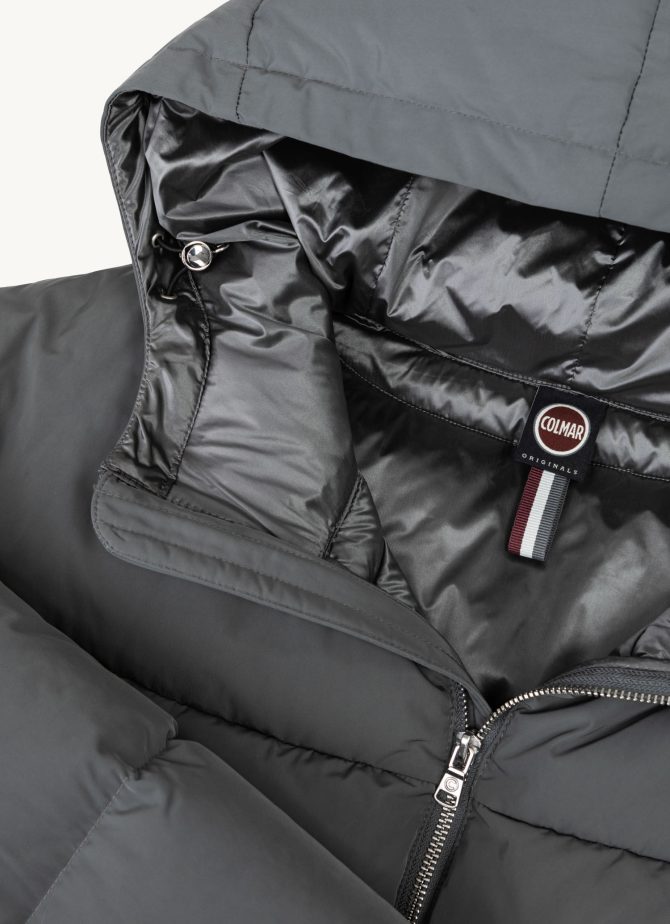 Oversized taffeta down jacket with hood - Image 6
