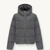 Oversized taffeta down jacket with hood - Image 4