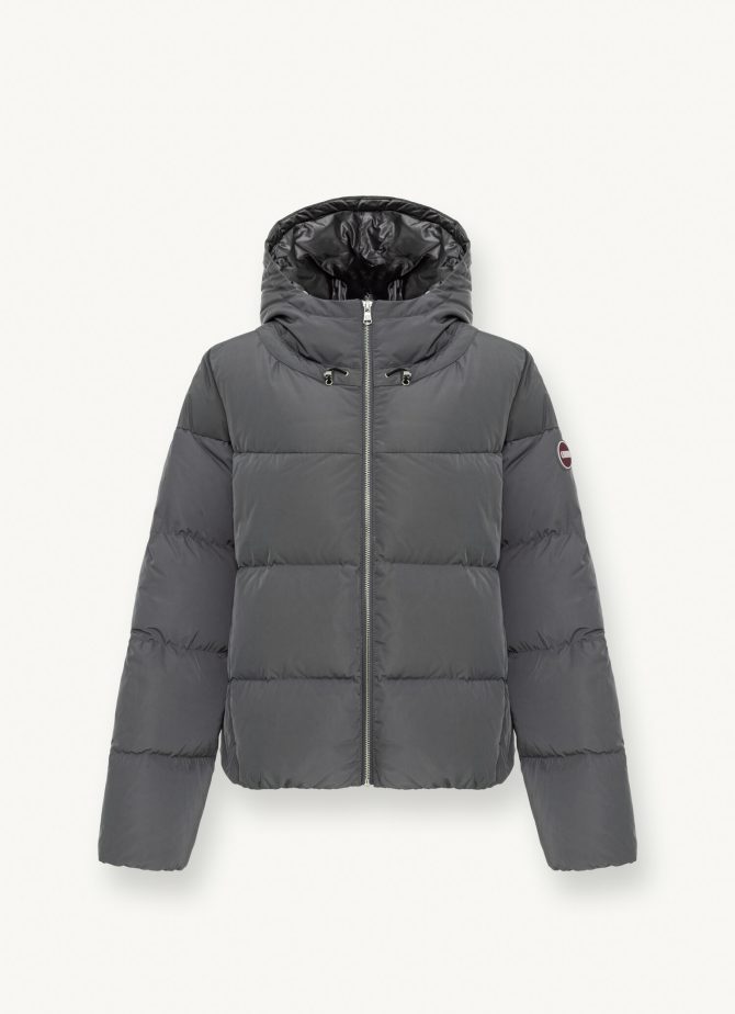 Oversized taffeta down jacket with hood - Image 4