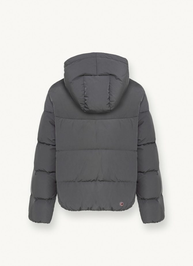 Oversized taffeta down jacket with hood - Image 5