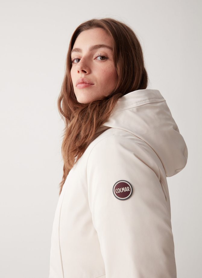 Long down jacket in 3-layer satin-effect fabric - Image 3