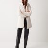 Long down jacket in 3-layer satin-effect fabric
