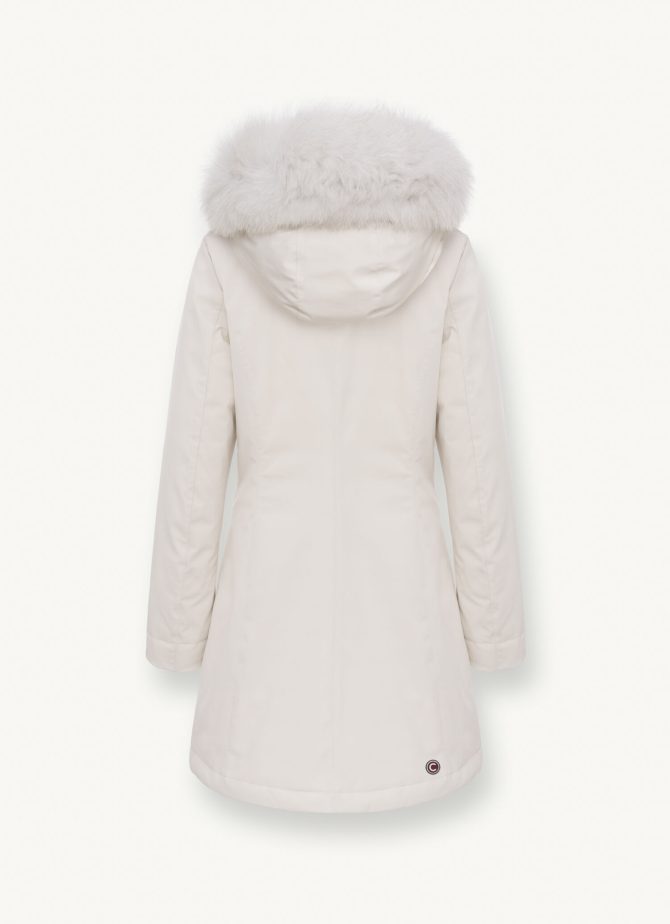 Longline 3 layer satin down jacket with hood - Image 5
