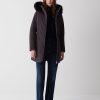 Longline 3 layer satin down jacket with hood - Image 3