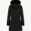 Longline 3 layer satin down jacket with hood - Image 5