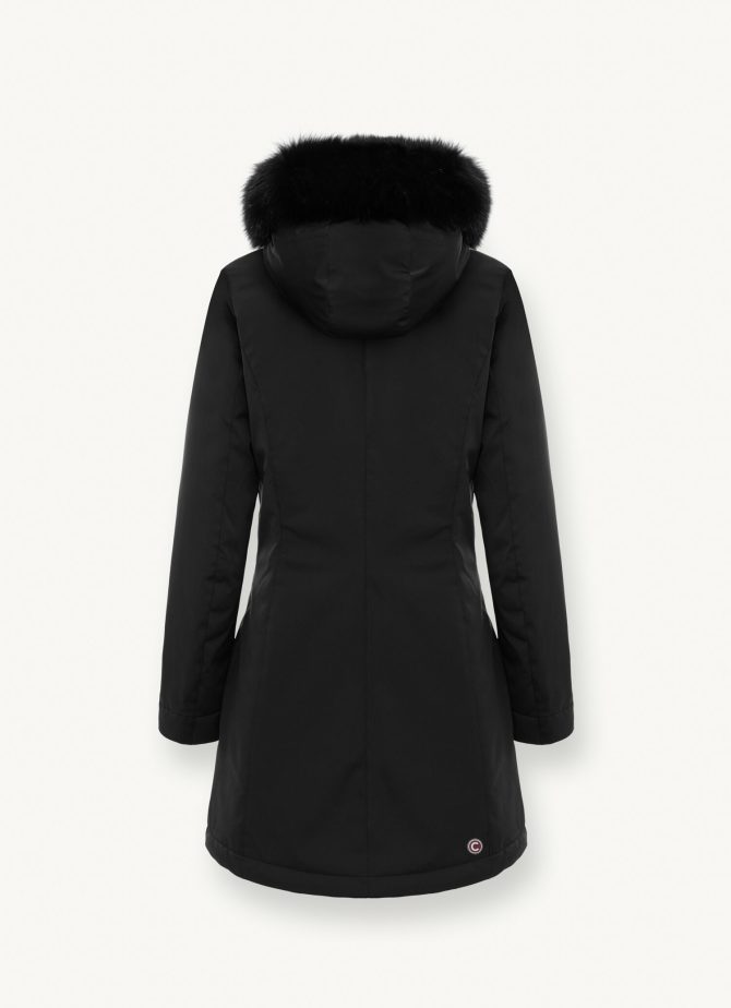 Longline 3 layer satin down jacket with hood - Image 5